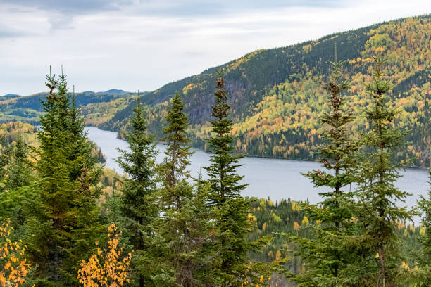 istock Canada, panorama of a mountain lake 1199501519