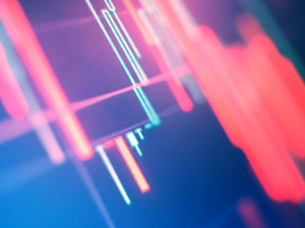 istock Crash recession. Going down on red display monitor. Financial data- stock exchange - red screen symbolizes losses. 1199501544