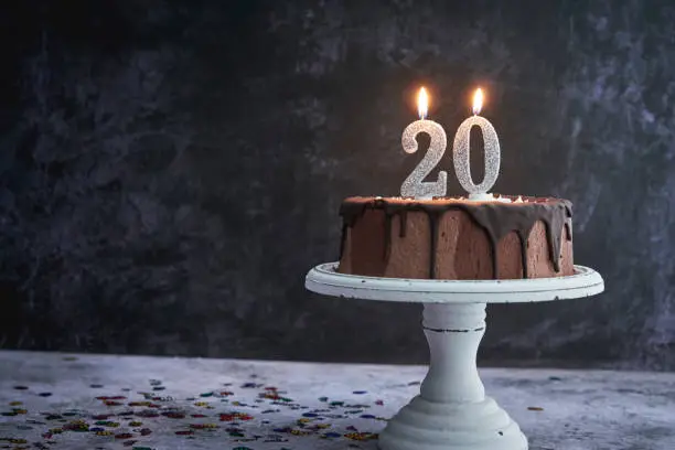 20th Birthday Cake with Chocolate