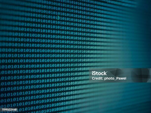 Abstract Blue Technology Background Binary Computer Code Programming ...