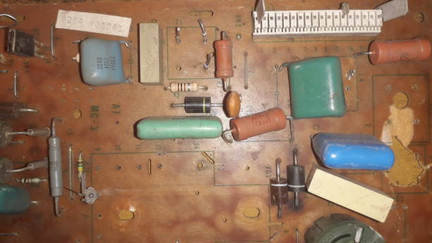 istock Different retro soldering radio components 1199502689