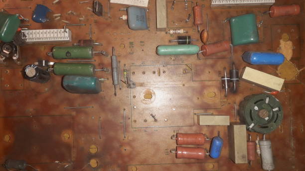 istock Different retro soldering radio components 1199502788