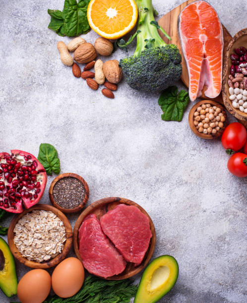 istock Meat, fish, legumes, nuts and vegetables. 1199505508