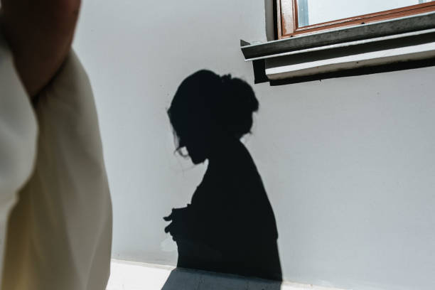 istock Bride portrait in a wedding dress from the back 1199506940
