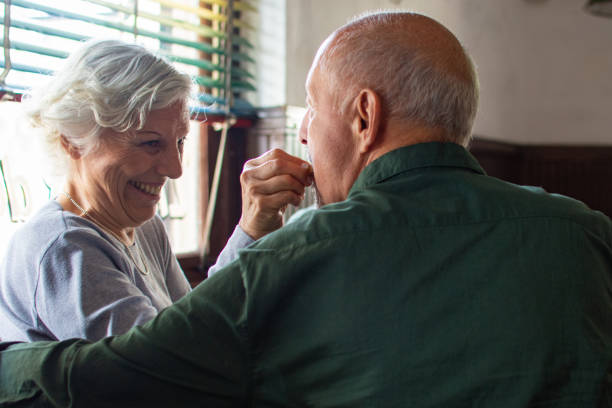 istock Senior adults couple flirting at a cafe 1199508196