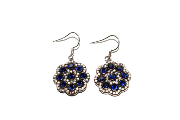 istock Vintage Antique Earrings on White Background 1199510441