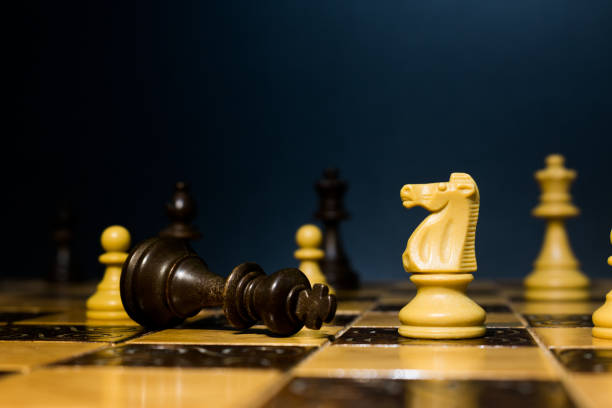 istock Chess photographed on a chessboard 1199510445