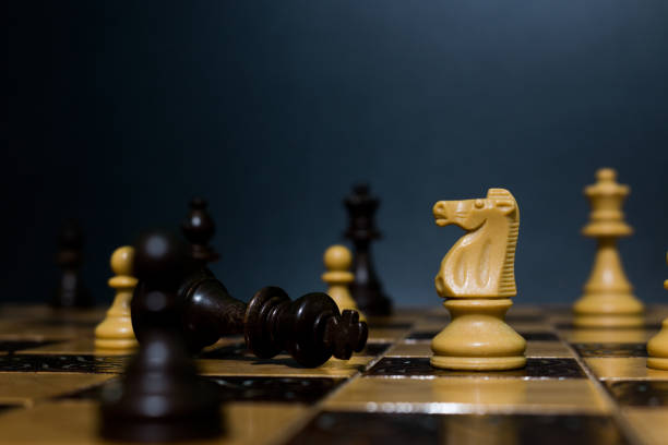 istock Chess photographed on a chessboard 1199510447