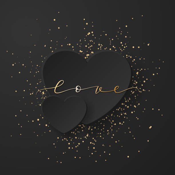 ilustrações, clipart, desenhos animados e ícones de amor no luxo - heart shape confetti love single word