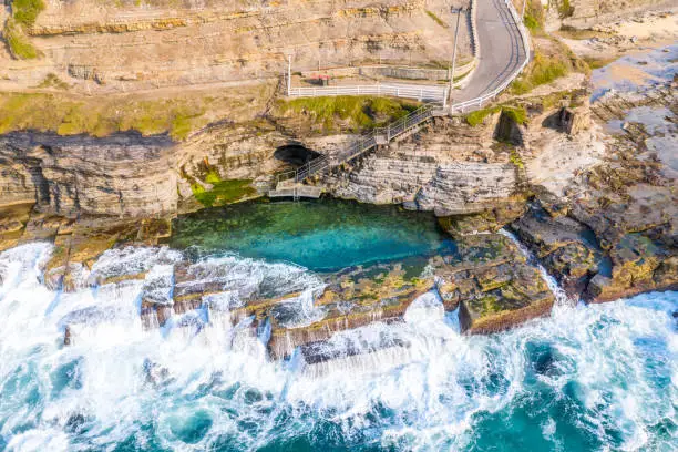 Bogey Hole, NSW, Australia.  Thought to be the first ocean bath constructed in Asutralia.  Originally constructed in 1819 by convicts under the orders of Commandant James Morisset for his personal use.  Expanded significantly in 1884.