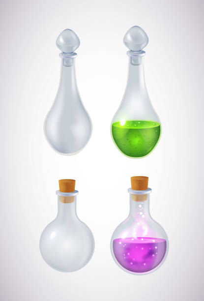 Bекторная иллюстрация Волшебные бутылки зелья