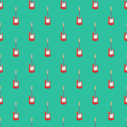A seamless music pattern created from a single flat design icon, which can be tiled on all sides. File is built in the CMYK color space for optimal printing and can easily be converted to RGB. No gradients or transparencies used, the shapes have been placed into a clipping mask.