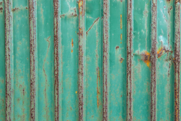 istock Pattern of Rust on the Green Wall metal sheet texture background 1199545583