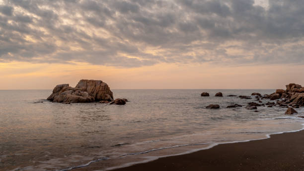 istock A landscape with fine clouds and rocks. 1199545820