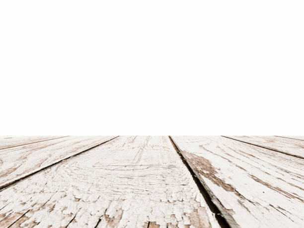 istock 3D rendering,wooden top table on isolated white blackgroud 1199547668