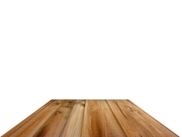 istock 3D rendering,wooden top table on isolated white blackgroud 1199547673