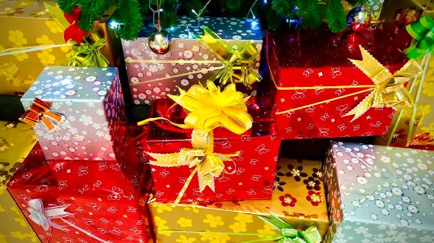 istock Pile of Gift Box with Christmas Tree 1199548426