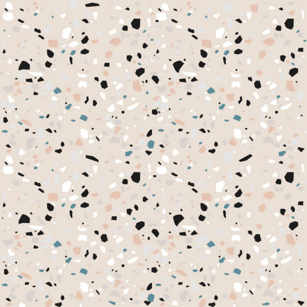 terrazzo nahtloses muster. pastellfarben hintergrund. - pattern repetition backgrounds pastel colored stock-grafiken, -clipart, -cartoons und -symbole