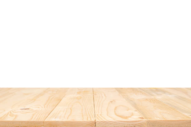 istock 3D rendering,wooden top table on isolated white blackgroud 1199548999