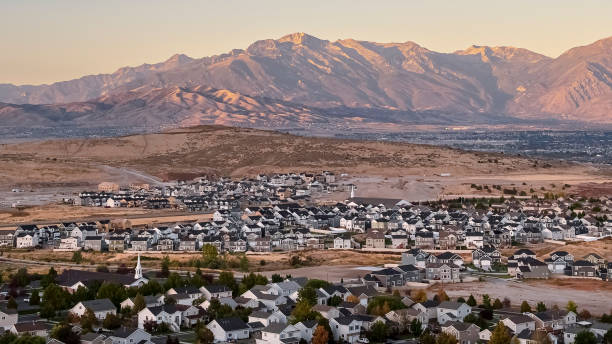 istock Panorama frame Scenic evening view of the Utah Valley 1199551319