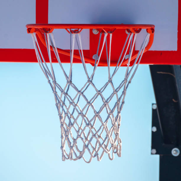 istock Square frame Close up on the baseball net on a goalpost 1199554039