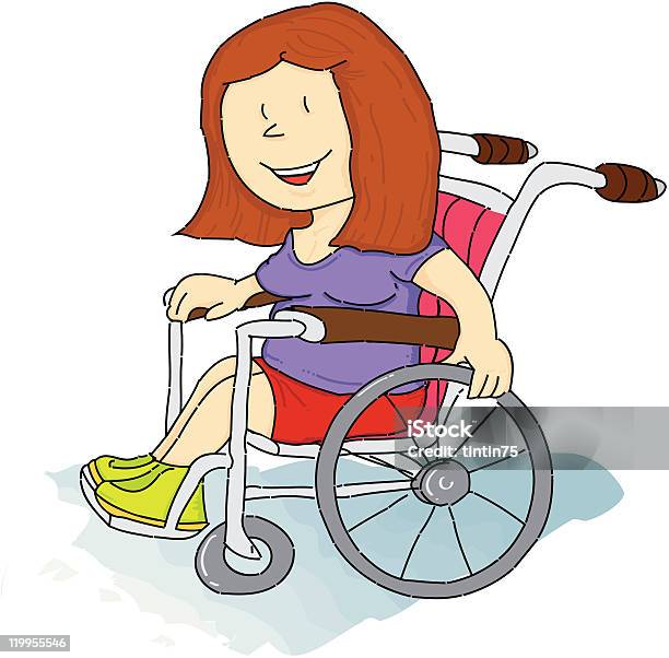 Handicapped Girl Stock Illustration - Download Image Now - Adolescence, Adult, Cartoon