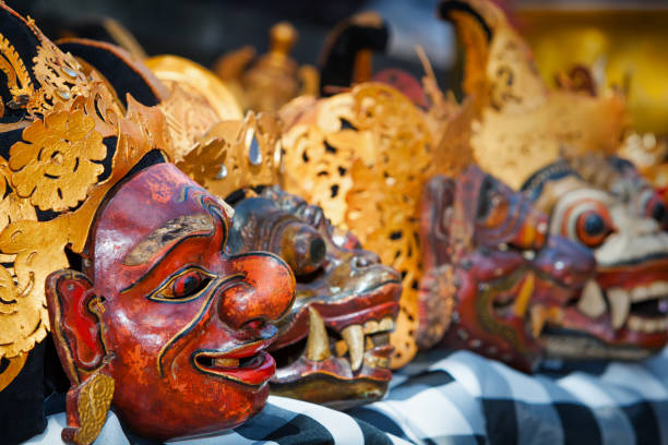 Old traditional balinese Wayang Mask masks