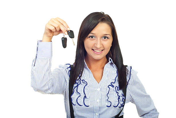 istock Young woman holding car keys 119955980