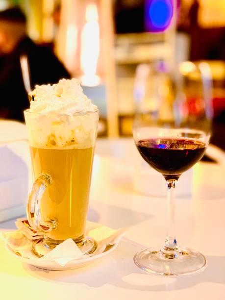 istock Cafe Latte and red wine 1199561125