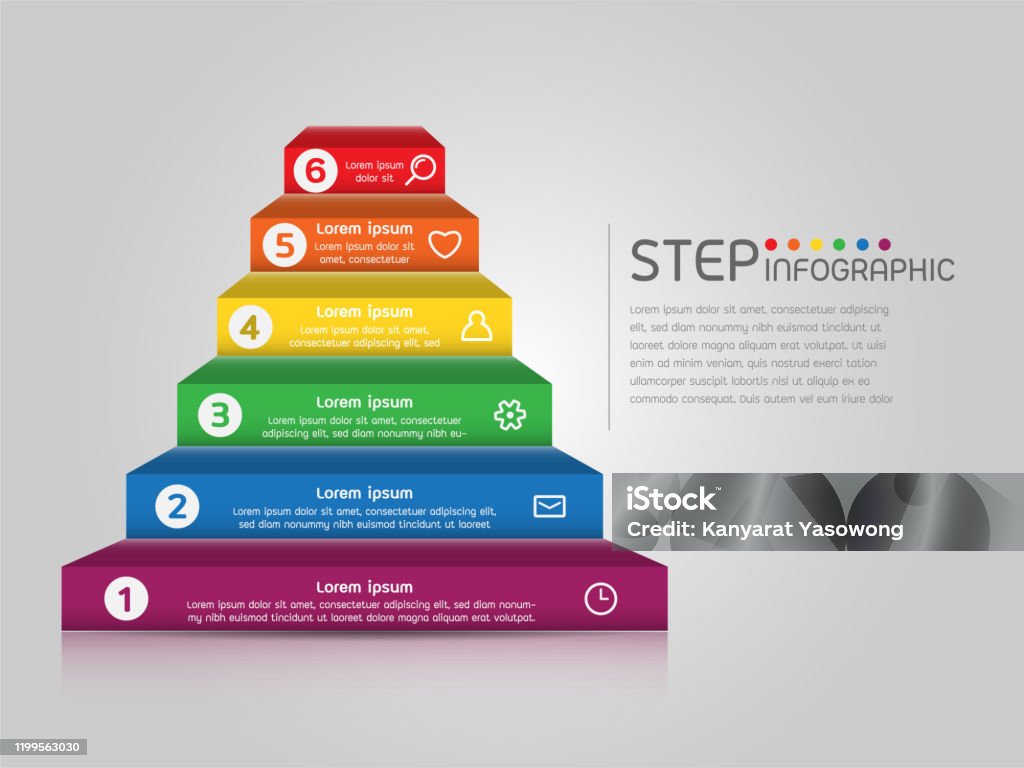 Pyramid Shape Elements Of Graph Diagram With Steps Options Processes Or ...