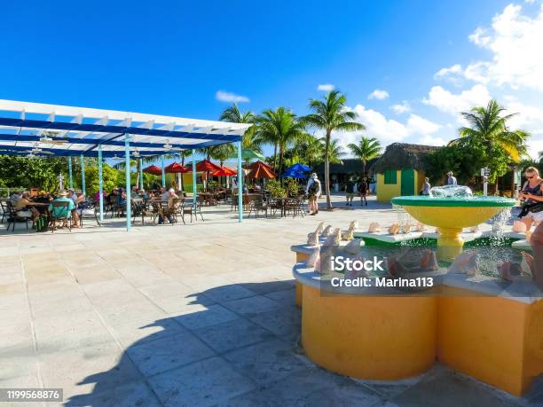 People Near Fort San Salvador At Half Moon Cay Little San Salvador Island The Bahamas Stock Photo - Download Image Now