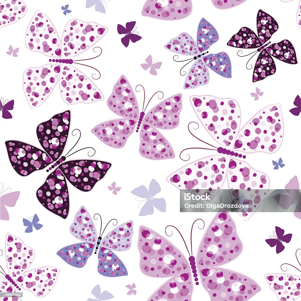 Motif sans couture avec des papillons - clipart vectoriel de Blanc libre de droits