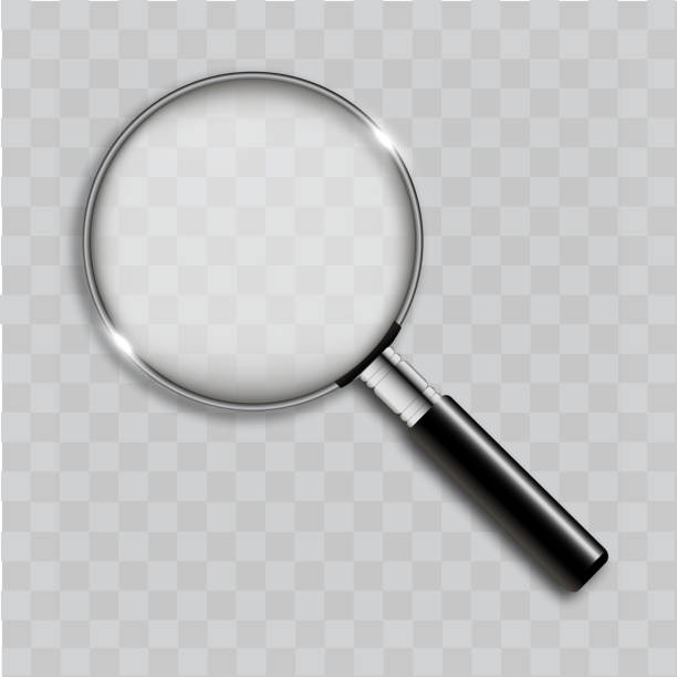 Realistic magnifying glass on transparent background. Vector Realistic magnifying glass on transparent background. Vector. magnifying glass stock illustrations