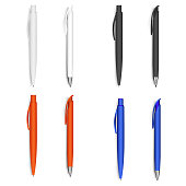 Set of realistic pens. Vector