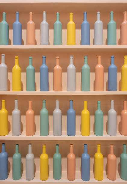 istock Decoration wall with colorful bottle. 1199586141