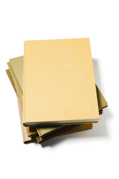 istock Stack of Yellow Color Blank Cover Books on White Background 1199586221