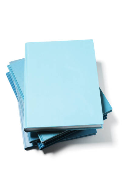 istock Stack of Blue Color Blank Cover Books on White Background 1199586222