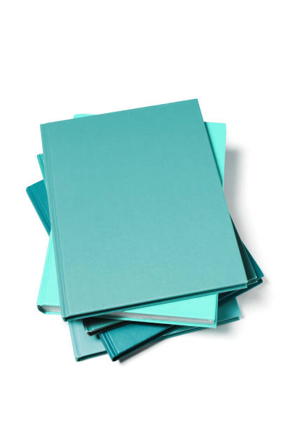 istock Stack of Blue Color Blank Cover Books on White Background 1199586244