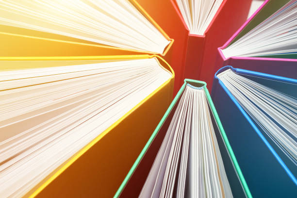 Fanned Out Colorful Books Forming Abstract Circle Pattern - Explosion of Knowledge.