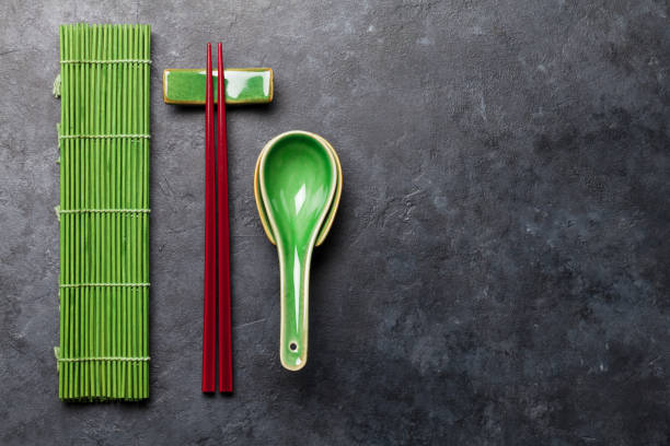 istock Japanese chopsticks and soup spoon 1199587457