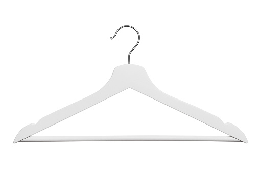 White clothes hanger, isolated on white background