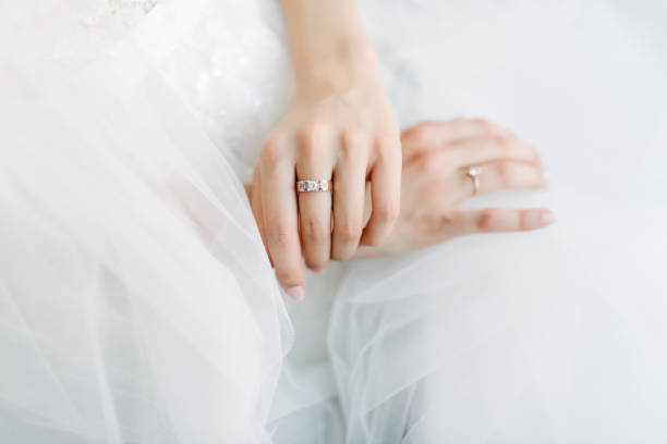 istock Man and woman hold hands close up 1199596881