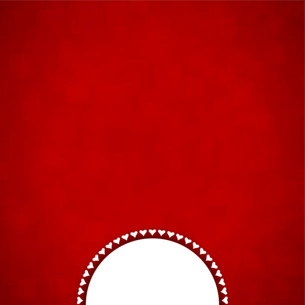 istock Vector illustration of creative bright maroon red color backgrounds with a white semi circular patch and white colored little hearts arranged all around it 1199602143