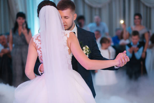istock First wedding dance groom and bride in restaurant 1199607784