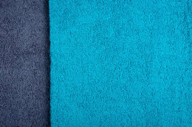 istock Blue towel fabric texture, top view photo. 1199608910