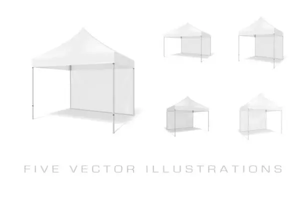 Vector illustration of Folding tents Illustrations