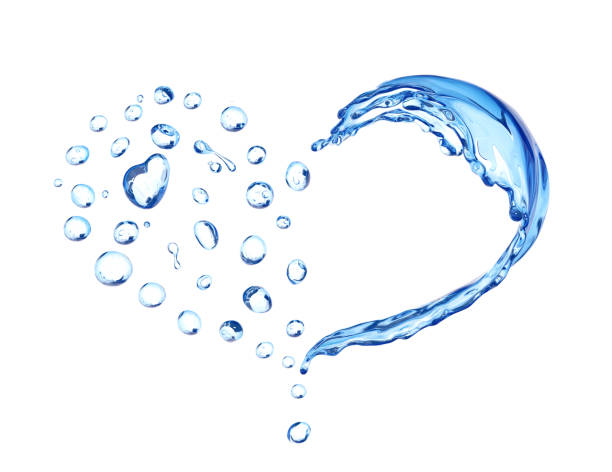 istock Splash of water abstract background, water heart 3d rendering 1199610117