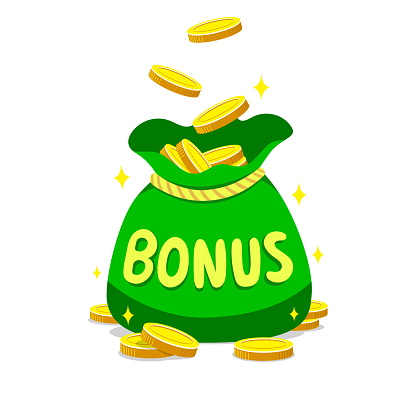 Business Concept Cartoon Big Bonus Money Bag And Coins Stock Illustration -  Download Image Now - iStock