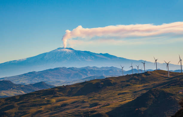 istock Sicilian hills. Mount Etna on the background 1199610394
