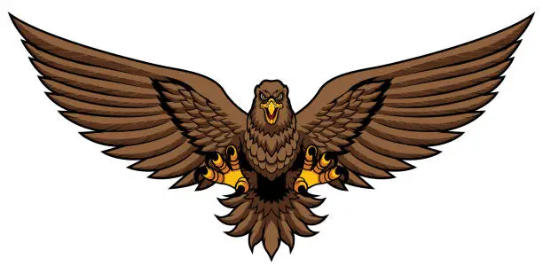 Vector illustration of Golden Eagle Attack Mascot